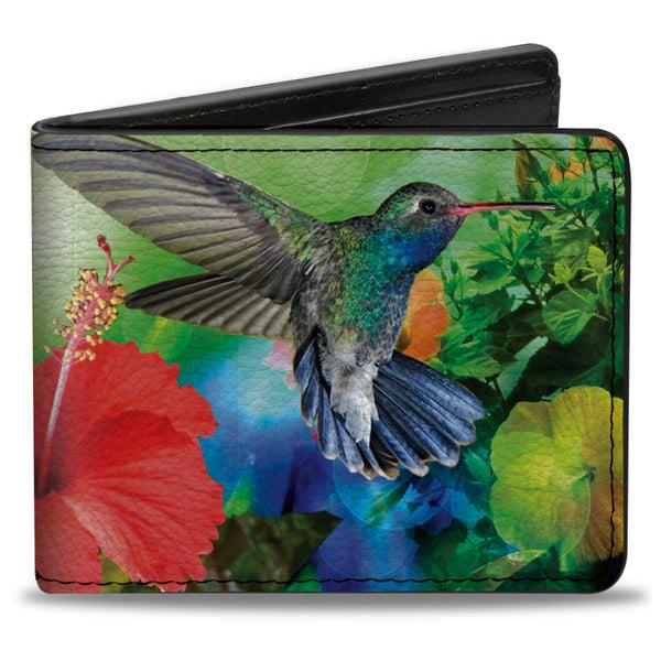 Buckle-Down Bi-Fold Wallet - Vivid Hummingbird Garden