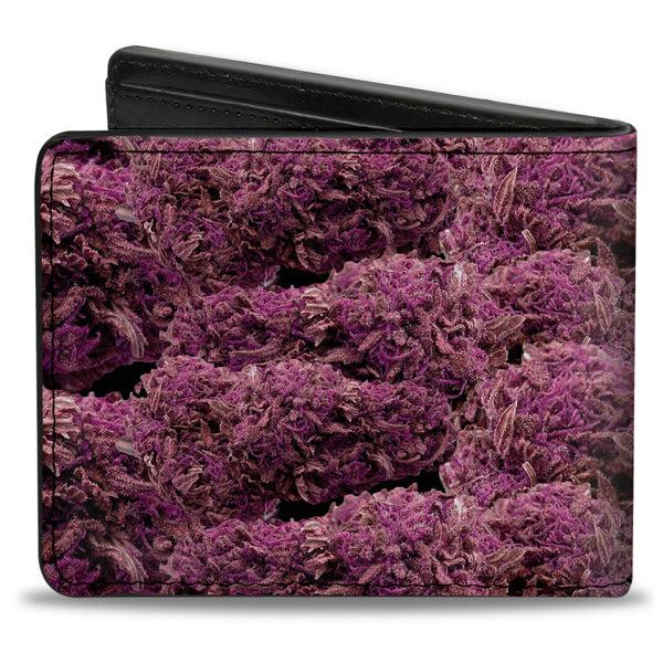Buckle-Down Bi-Fold Wallet - Vivid Marijuana Nugs Stacked Purples