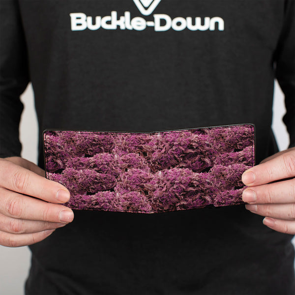 Buckle-Down Bi-Fold Wallet - Vivid Marijuana Nugs Stacked Purples