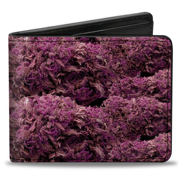 Buckle-Down Bi-Fold Wallet - Vivid Marijuana Nugs Stacked Purples