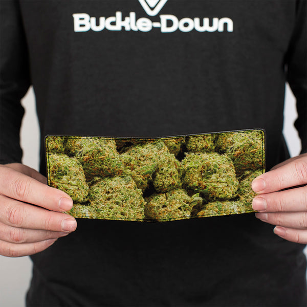 Buckle-Down Bi-Fold Wallet - Vivid Marijuana Nugs2 Stacked