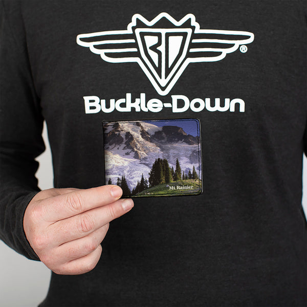 Buckle-Down Bi-Fold Wallet - Washington MT. RAINIER Valley Landscape