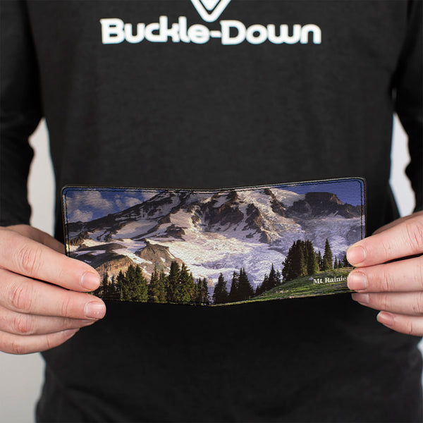 Buckle-Down Bi-Fold Wallet - Washington MT. RAINIER Valley Landscape