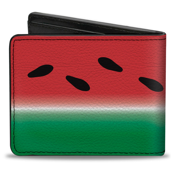 Buckle-Down Bi-Fold Wallet - Watermelon Stripe Red Green Black