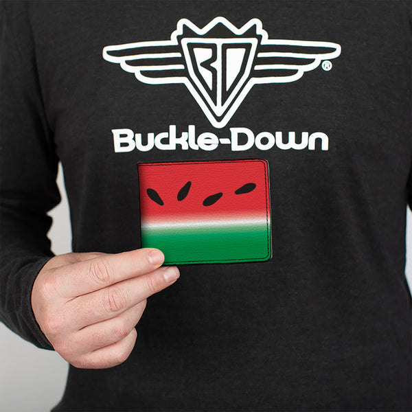 Buckle-Down Bi-Fold Wallet - Watermelon Stripe Red Green Black