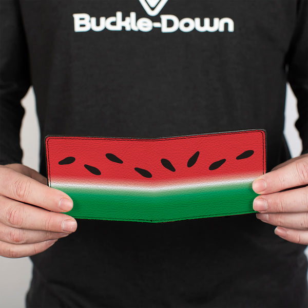 Buckle-Down Bi-Fold Wallet - Watermelon Stripe Red Green Black