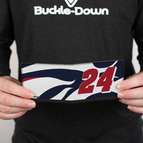 Buckle-Down Bi-Fold Wallet - William Byron #24 Racing Logo Flames White/Blue/Red
