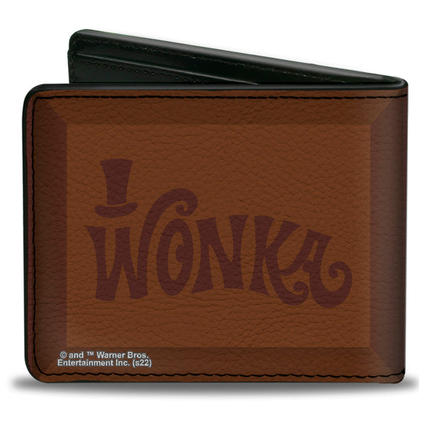 Buckle-Down Bi-Fold Wallet - Willy Wonka And The Chocolate Factory WONKA Chocolate Bar Browns