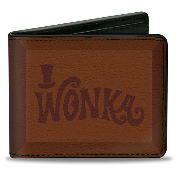 Buckle-Down Bi-Fold Wallet - Willy Wonka and the Chocolate Factory WONKA Chocolate Bar Browns