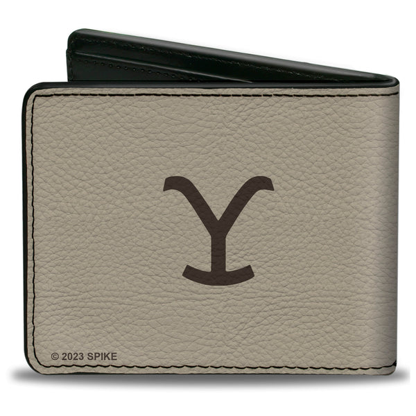 Buckle-Down Bi-Fold Wallet - Yellowstone NOT MY FIRST RODEO Typography Beige/Browns
