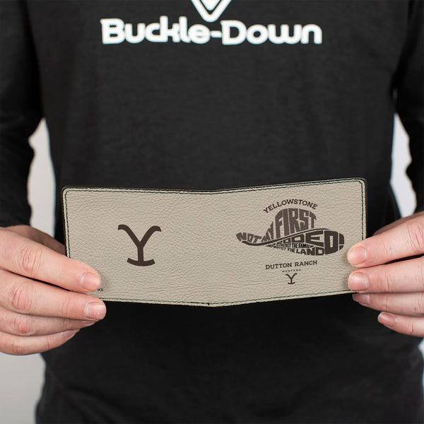 Buckle-Down Bi-Fold Wallet - Yellowstone NOT MY FIRST RODEO Typography Beige/Browns