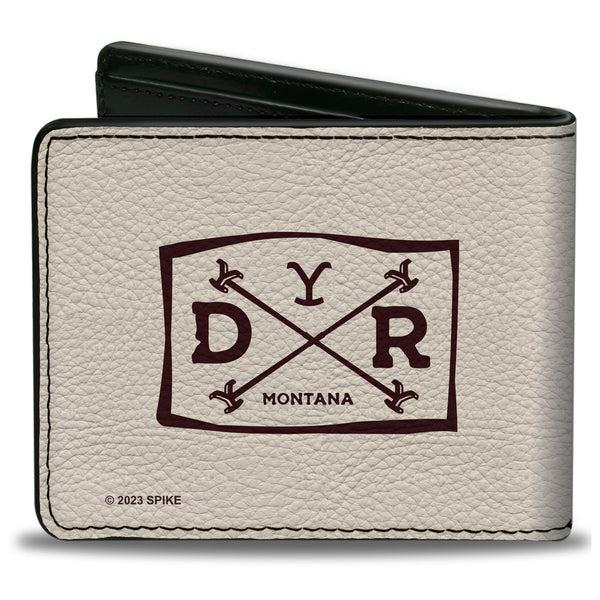 Buckle-Down Bi-Fold Wallet - YELLOWSTONE WE DON'T CHOOSE THE WAY Badge White/Brown