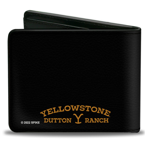 Buckle-Down Bi-Fold Wallet - Yellowstone Y Logo + Title Icon Black/Yellow