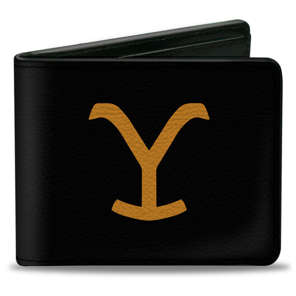 Buckle-Down Bi-Fold Wallet - Yellowstone Y Logo + Title Icon Black/Yellow