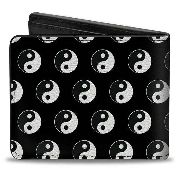 Buckle-Down Bi-Fold Wallet - Yin Yang Monogram Black White