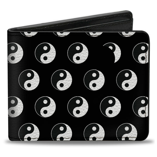 Buckle-Down Bi-Fold Wallet - Yin Yang Monogram Black White