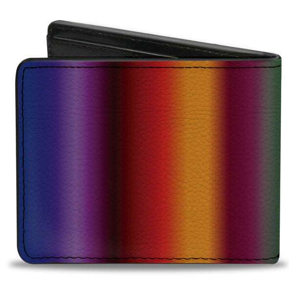 Buckle-Down Bi-Fold Wallet - Zarape3 Vertical Multi Color Fade