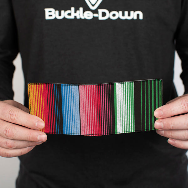 Buckle-Down Bi-Fold Wallet - Zarape5 Vertical Multi Color Stripe