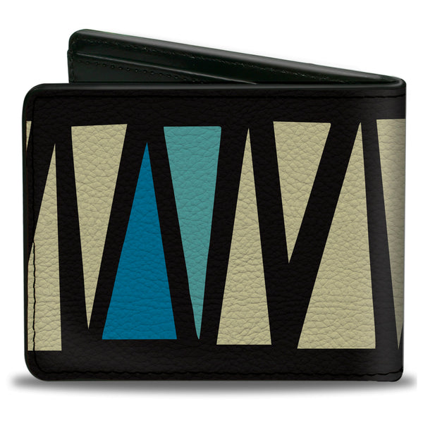 Buckle-Down Bi-Fold Wallet - Zig Zag Doodle Black Cream Blues