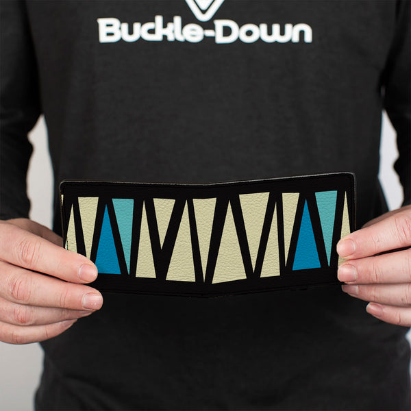 Buckle-Down Bi-Fold Wallet - Zig Zag Doodle Black Cream Blues
