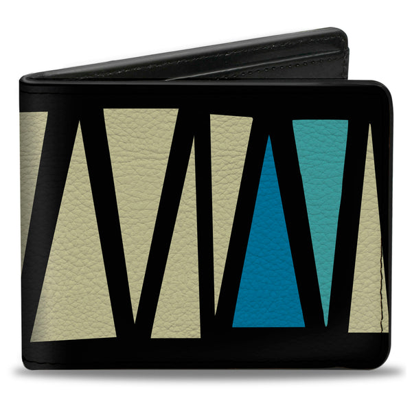 Buckle-Down Bi-Fold Wallet - Zig Zag Doodle Black Cream Blues