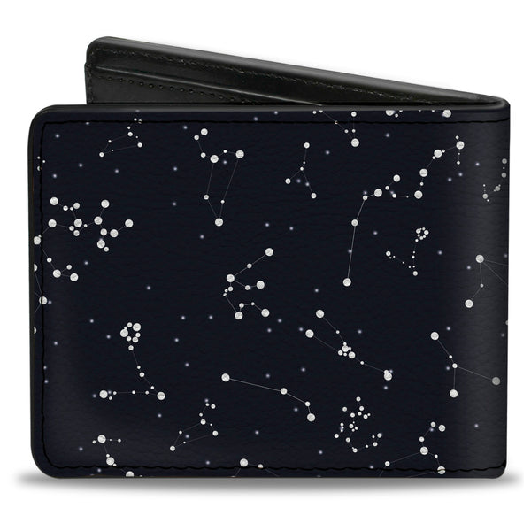 Buckle-Down Bi-Fold Wallet - Zodiac Aries Symbol Constellations Black White