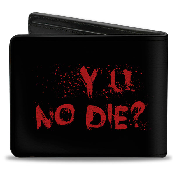 Buckle-Down Bi-Fold Wallet - Zombies Y U NO DIE Black White Red