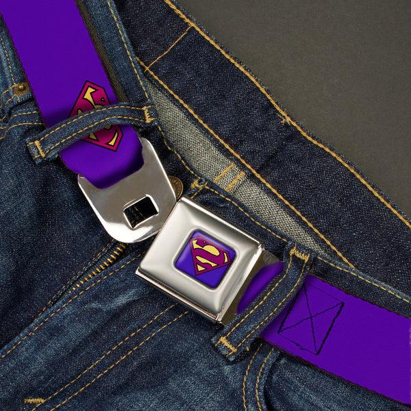 Buckle-Down Bizzaro Logo Full Color Blue Seatbelt Belt - Bizzaro Logo W/Bizzaro Pose Webbing
