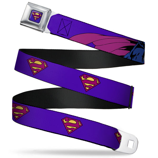 Buckle-Down Bizzaro Logo Full Color Blue Seatbelt Belt - Bizzaro Logo w/Bizzaro Pose Webbing