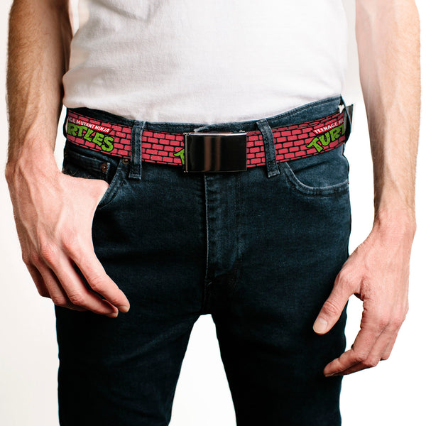 Buckle-Down Black Buckle Web Belt - Rick And Morty Cell Faces Black Webbing