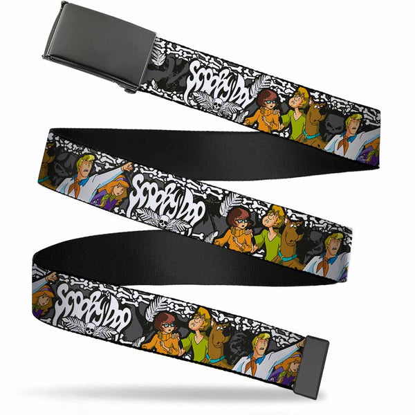 Buckle-Down Black Buckle Web Belt - SCOOBY DOO Group Pose/Bones Webbing