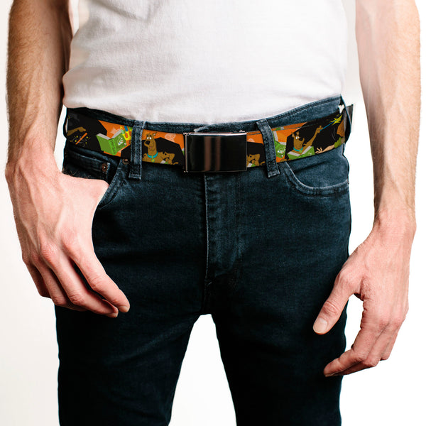 Buckle-Down Black Buckle Web Belt - Scooby Doo Halloween/Snack Spells Webbing