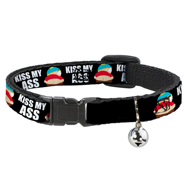 Buckle-Down Breakaway Cat Collar with Bell - South Park Cartman Pants KISS MY ASS Pose Black/White