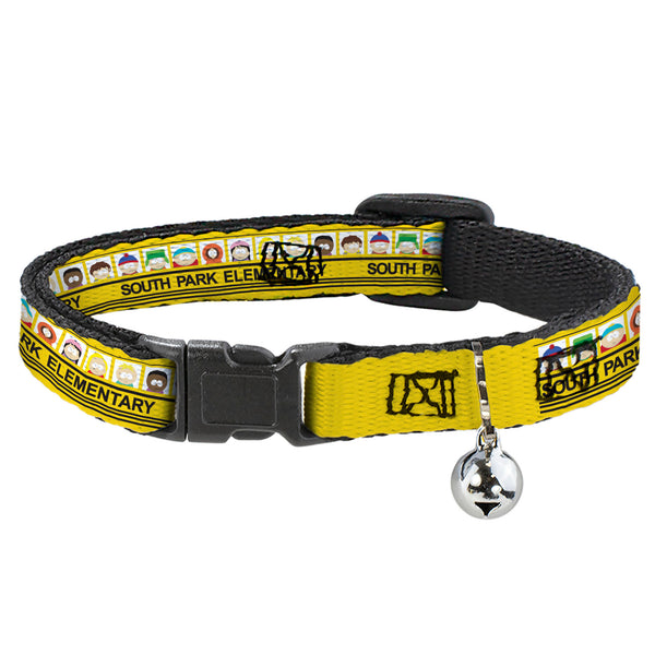 Buckle-Down Breakaway Cat Collar With Bell - SOUTH PARK ELEMENTARY School Bus Characters Pose Yellow