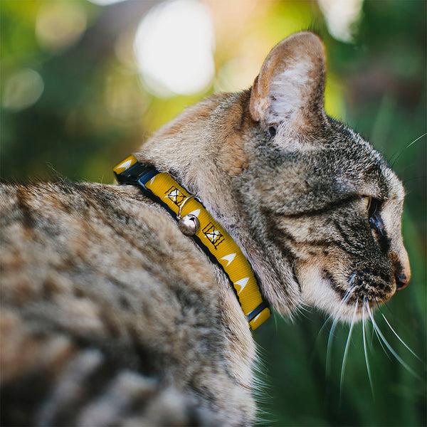 Buckle-Down Breakaway Cat Collar With Bell - Star Trek Starfleet Insignia Golden Yellow/White