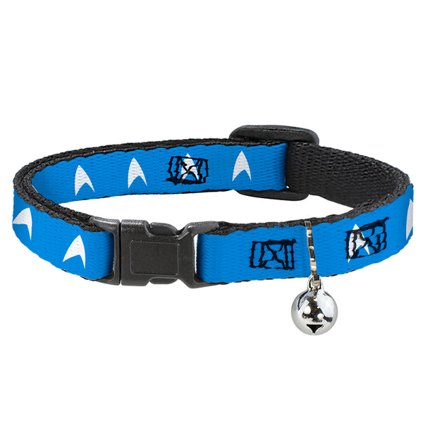 Buckle-Down Breakaway Cat Collar with Bell - Star Trek Starfleet Insignia Blue/White
