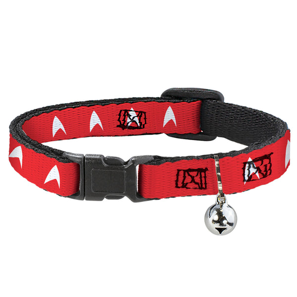 Buckle-Down Breakaway Cat Collar with Bell - Star Trek Starfleet Insignia Red/White