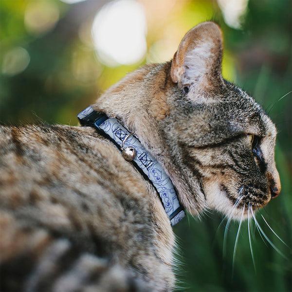 Buckle-Down Breakaway Cat Collar With Bell - Stitch Pose Flip Light Blue/Blue