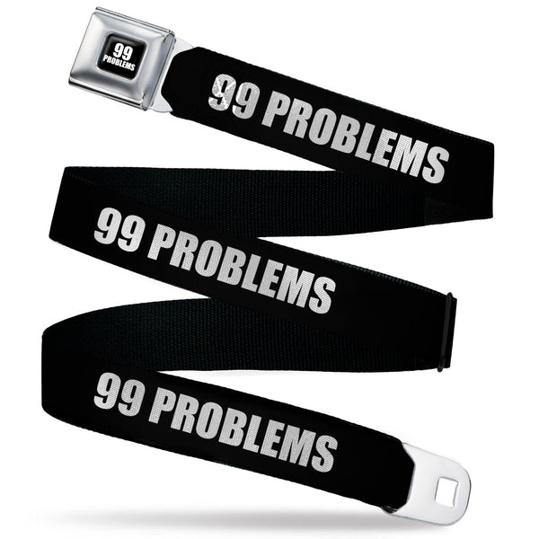 Buckle-Down Buckle-Down 99 PROBLEMS Full Color Black/White Seatbelt Belt - 99 PROBLEMS Black/White Webbing