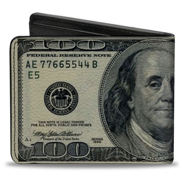 Buckle-Down Bi-Fold Wallet - 100 Dollar Bills