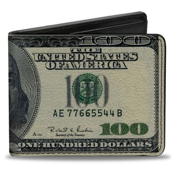 Buckle-Down Bi-Fold Wallet - 100 Dollar Bills