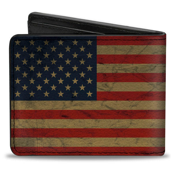 Buckle-Down Bi-Fold Wallet - American Flag Weathered