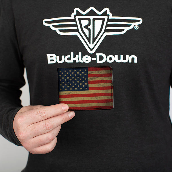 Buckle-Down Bi-Fold Wallet - American Flag Weathered