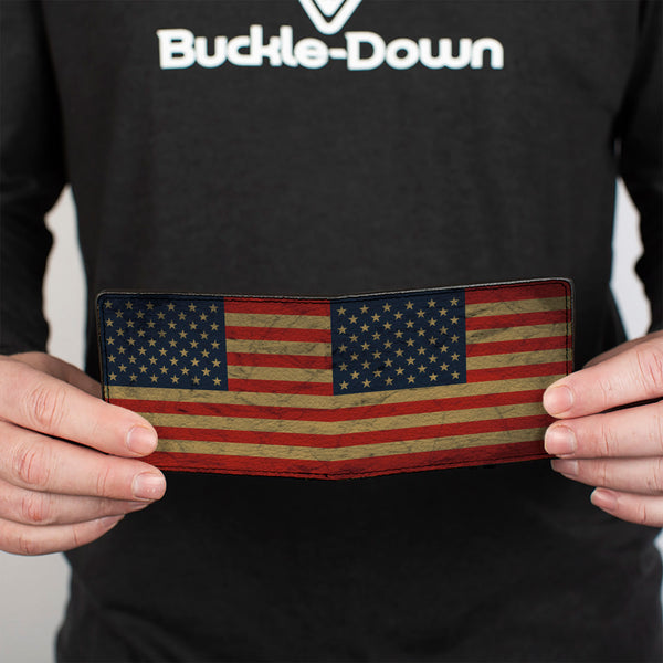 Buckle-Down Bi-Fold Wallet - American Flag Weathered