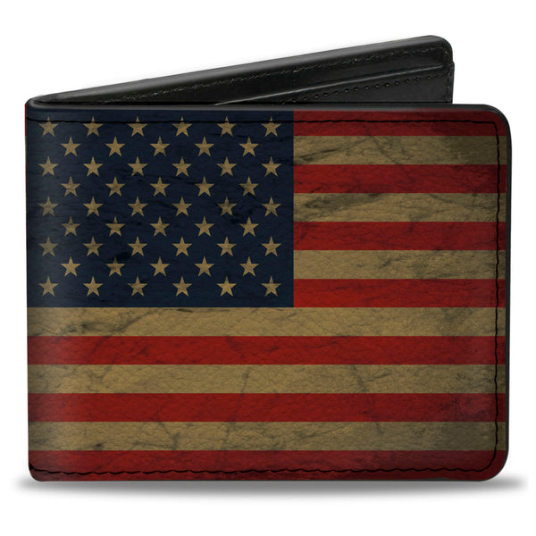 Buckle-Down Bi-Fold Wallet - American Flag Weathered