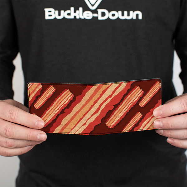 Buckle-Down Bi-Fold Wallet - Bacon Slices Maroon