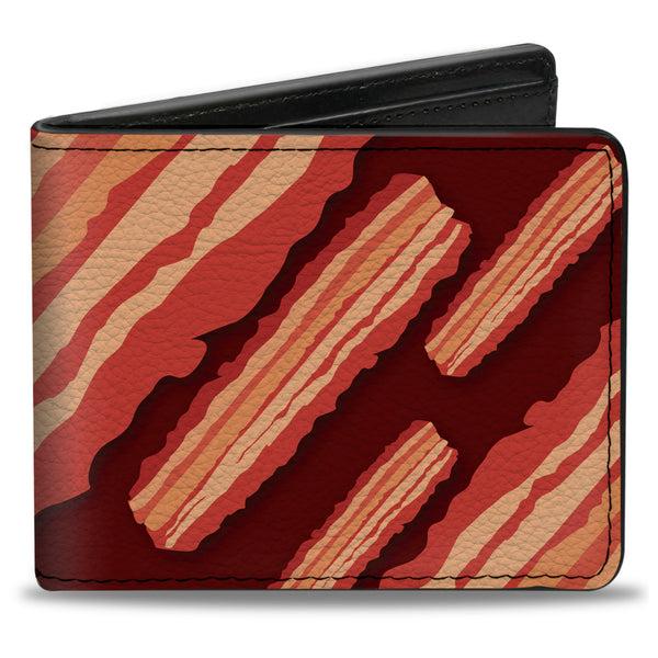 Buckle-Down Bi-Fold Wallet - Bacon Slices Maroon