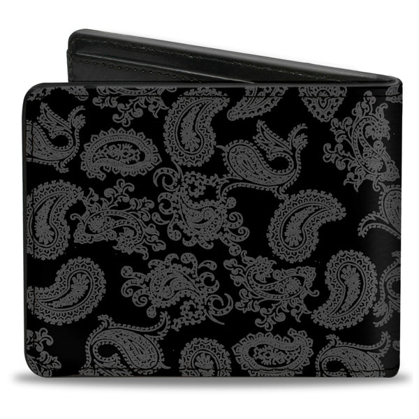 Buckle-Down Bi-Fold Wallet - Bandana Black Gray