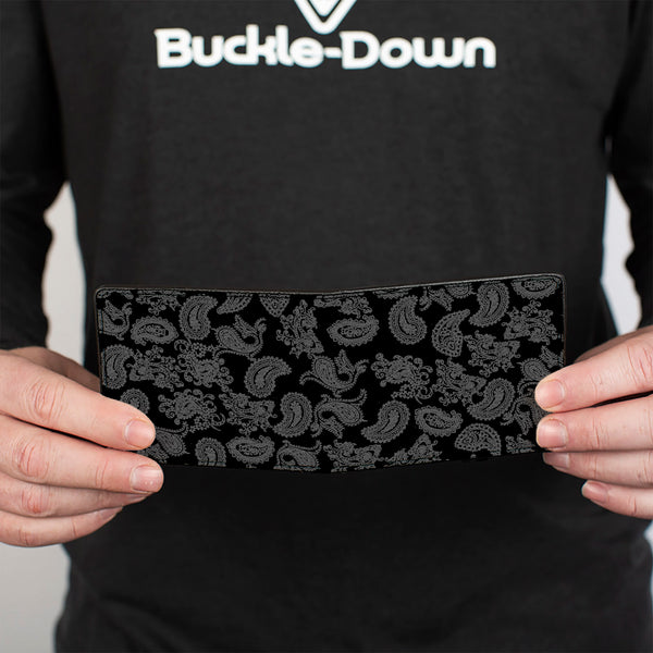 Buckle-Down Bi-Fold Wallet - Bandana Black Gray
