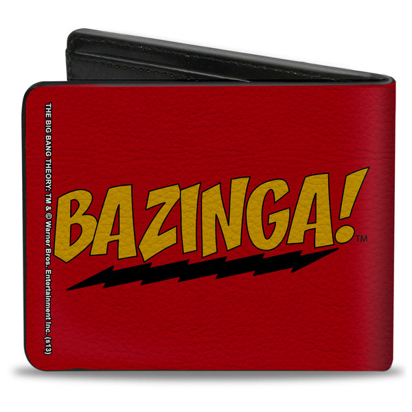 Buckle-Down Bi-Fold Wallet - BAZINGA Red Gold Black